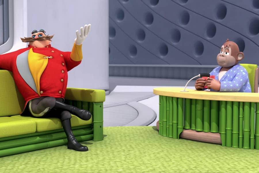 Comedy Chimp talking with Dr. Eggman
