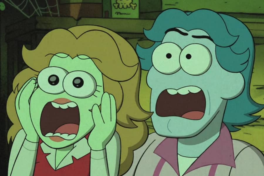 man and woman screaming