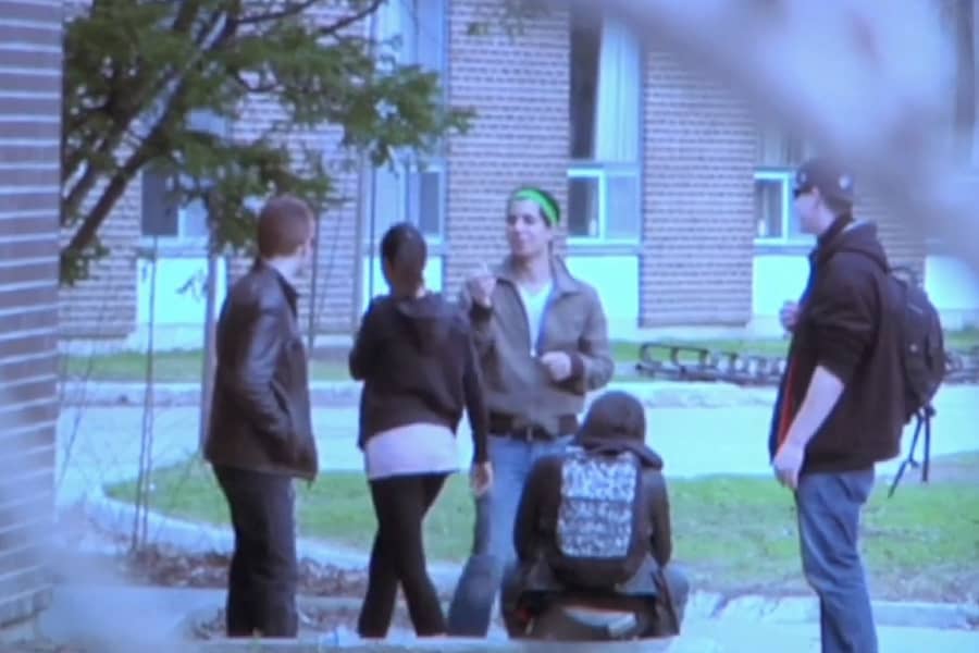 zoomed in shot of The Dirties gang