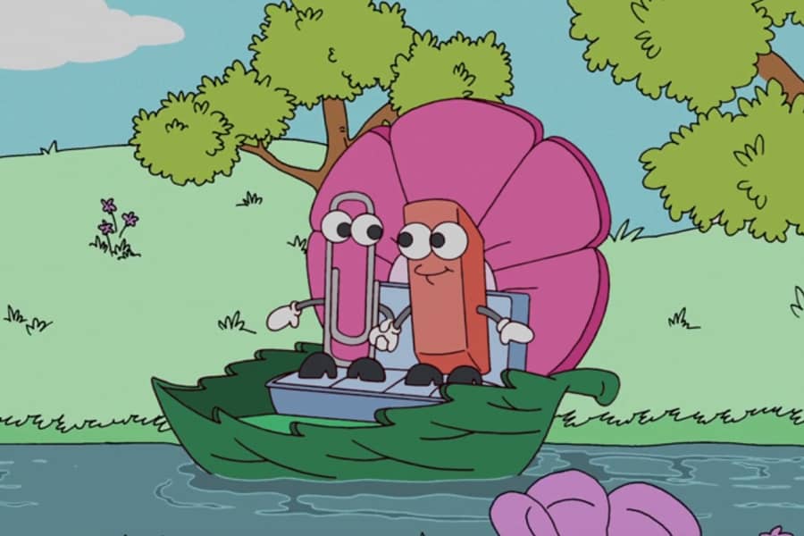 paperclip and eraser in their own boat