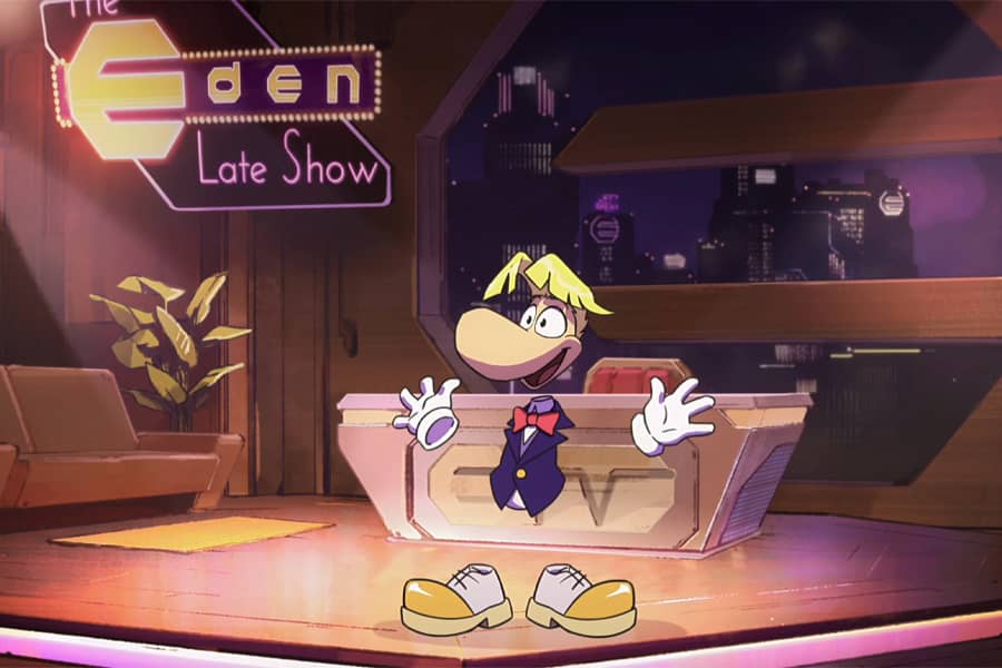 Rayman saying hi to the audience