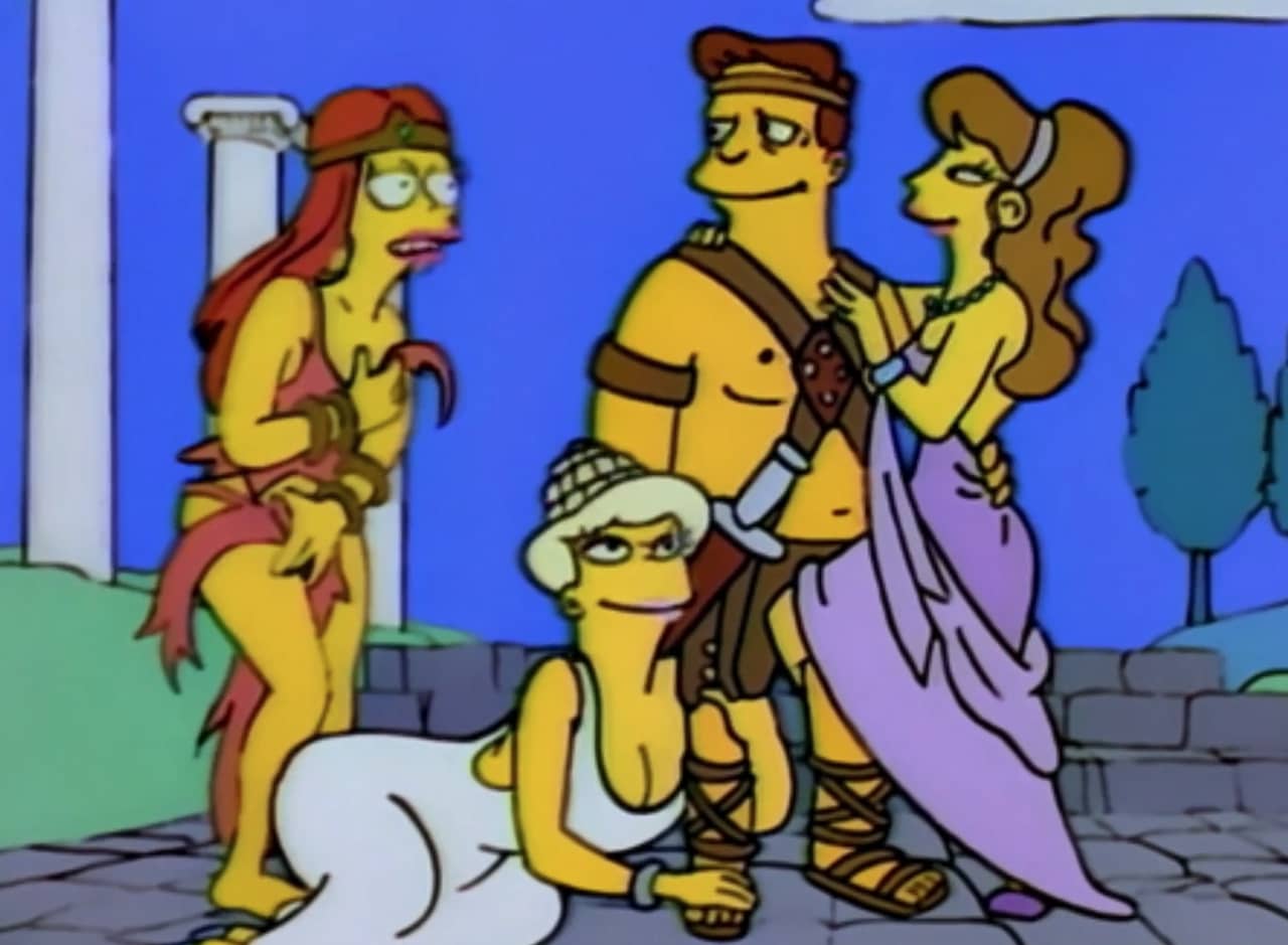 Troy McClure as Hercules, surrounded by women