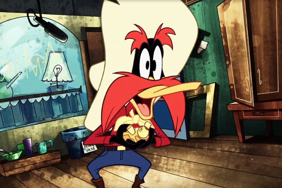 Daffy Duck dressed as Yosemite Sam