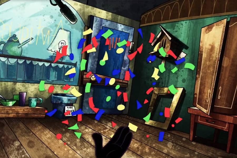 hand throwing confetti