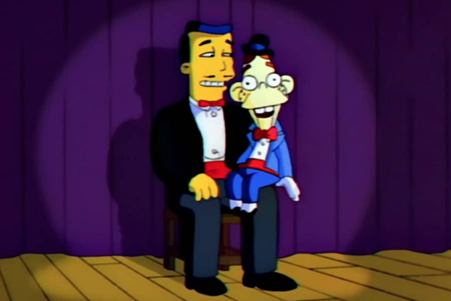 Crandall and Gabbo on stage