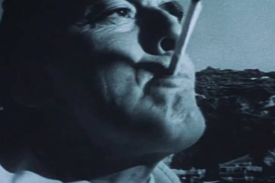 man smoking a cigarette