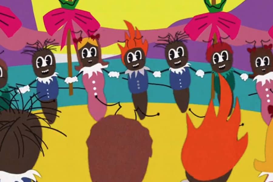 the Poos in Pooville dancing in a circle