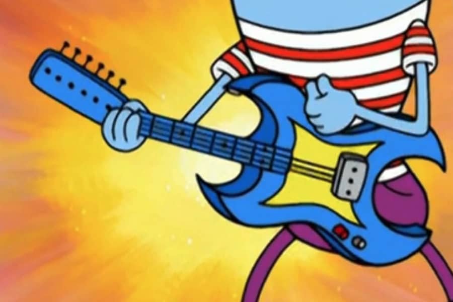 Zeus playing the guitar