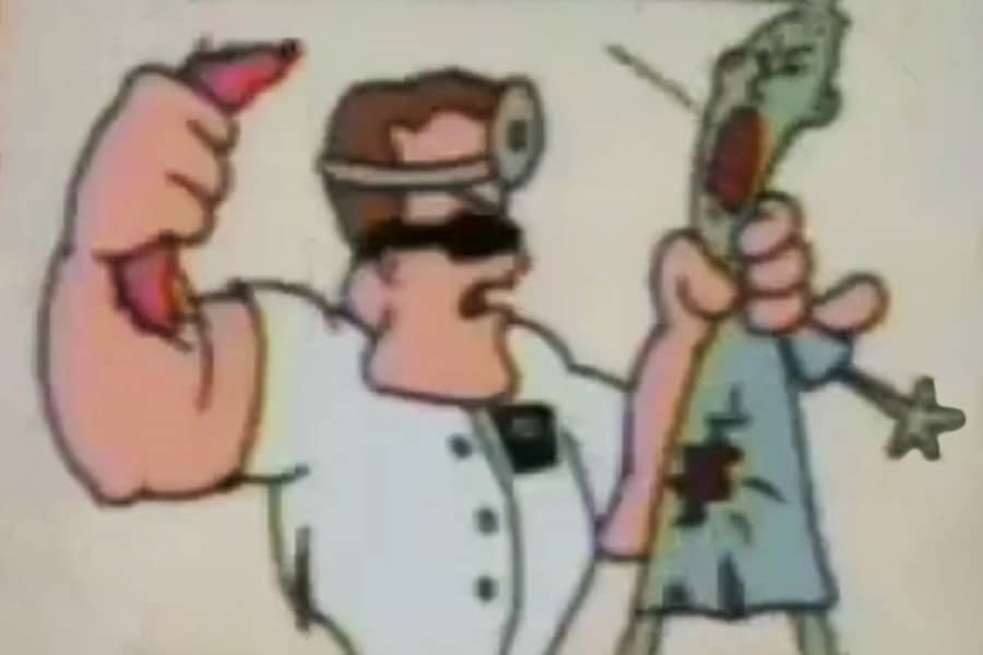 Schwarzenegger pulling out its spleen