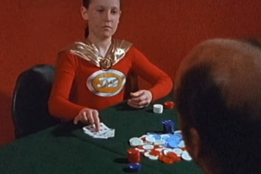 Psychic Girl winning a poker hand