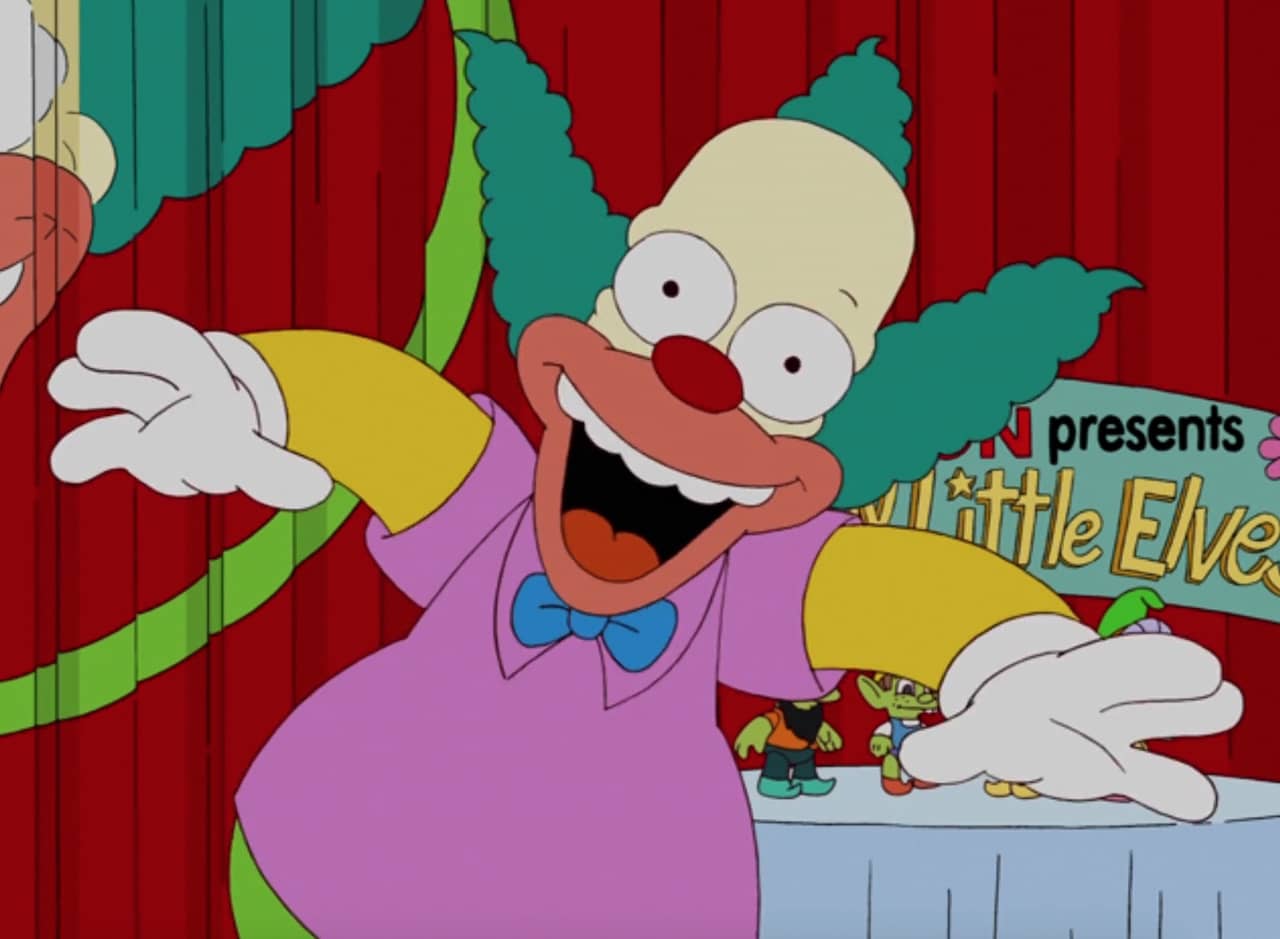 Krusty the Clown laughing