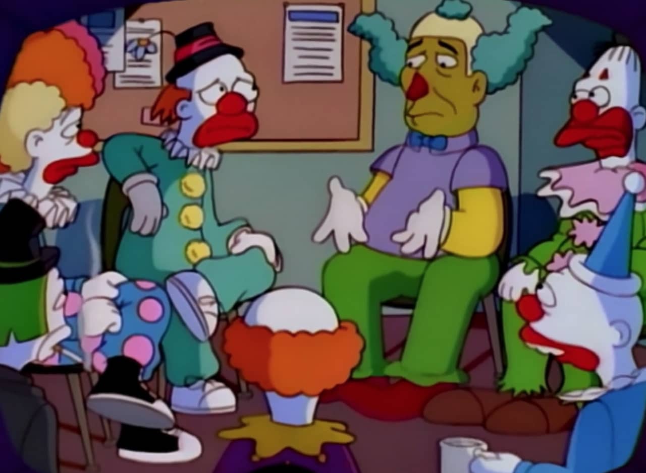 Fyvush Finkel as Krusty speaking in support group