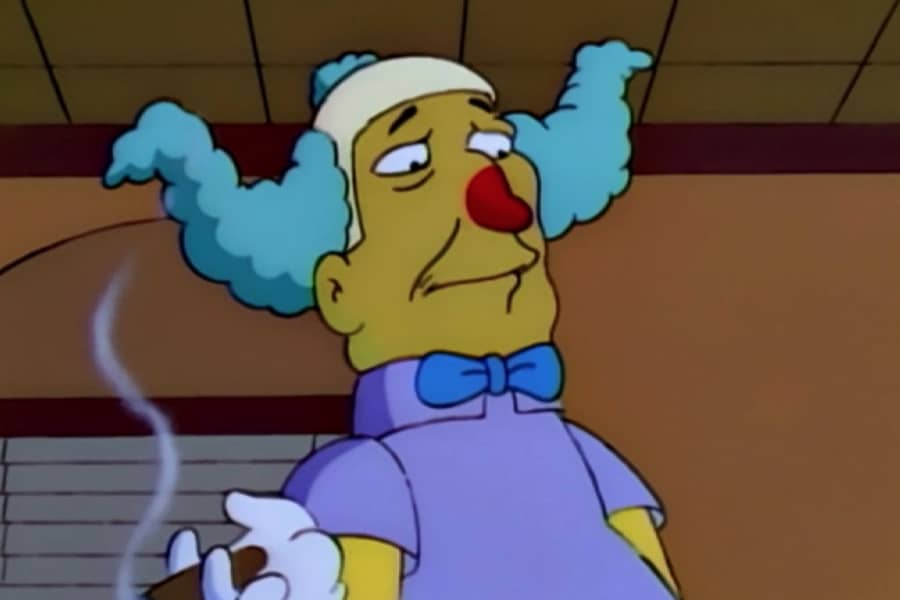 Krusty smoking a cigar