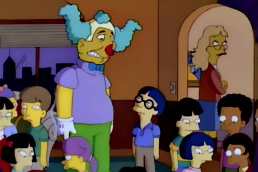 Krusty talking to his son, Chan Ho