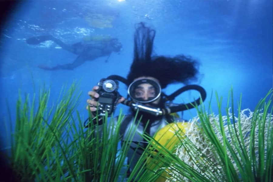 Vikram Ray underwater in scuba gear