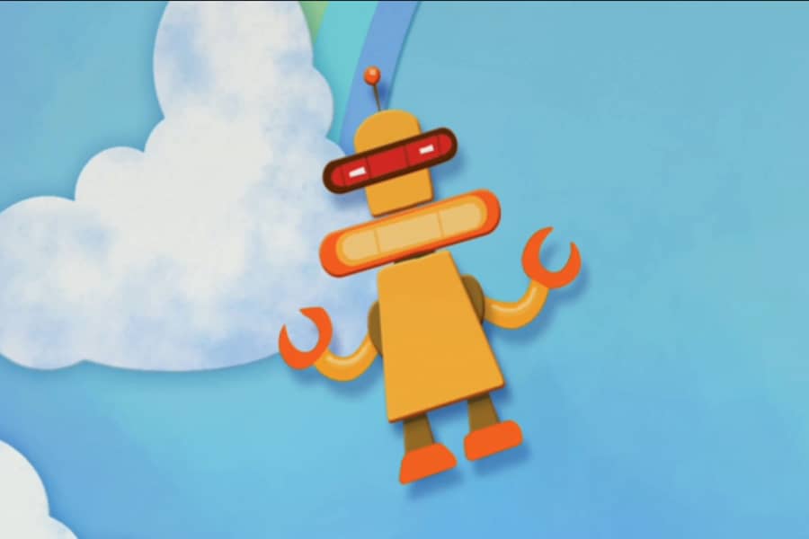 closeup of the robot