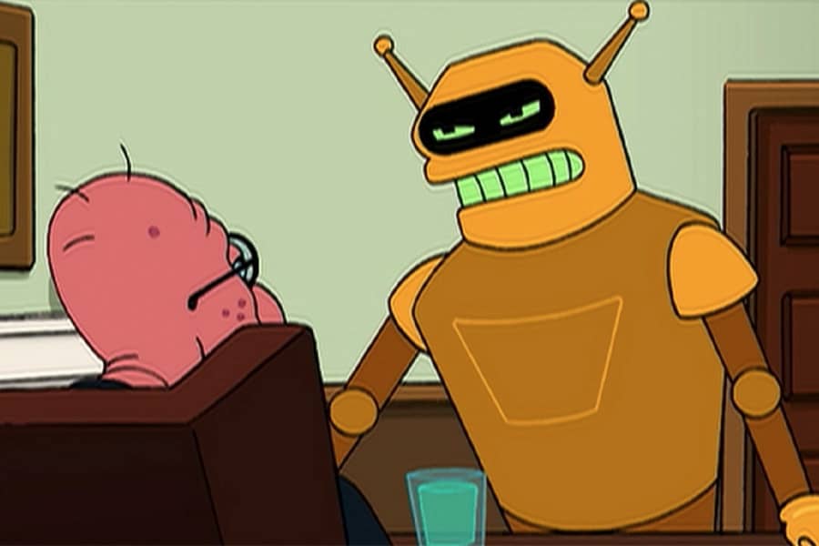 Calculon speaks with Zoid