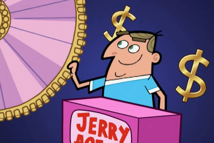 Jerry about to spin the wheel