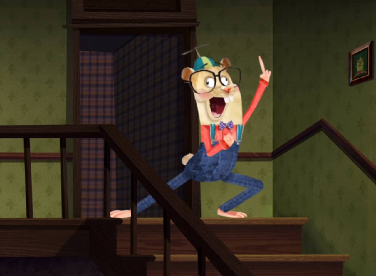 Milo, a suspenders and glasses wearing dork hamster