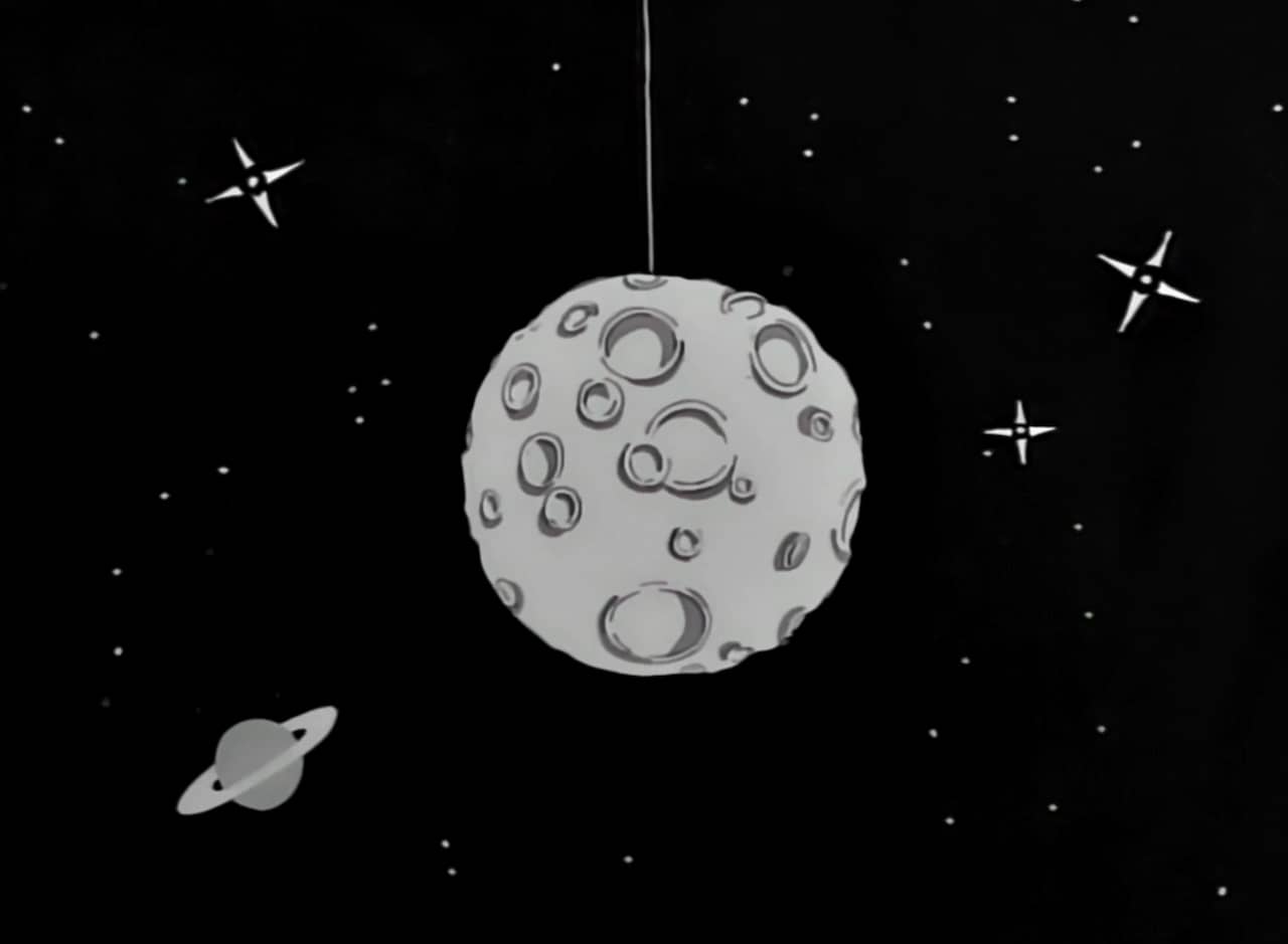 model of the moon on a string