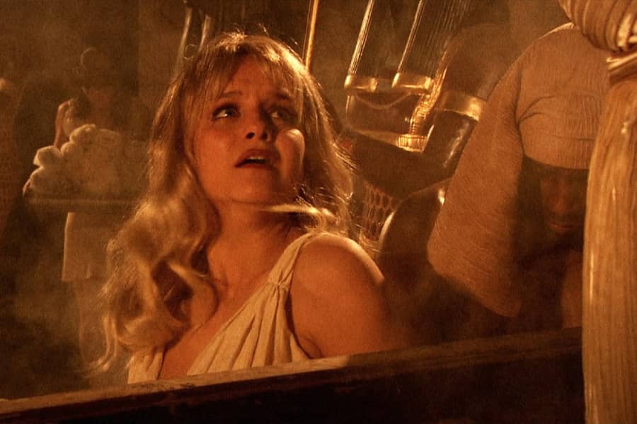 scared blonde woman