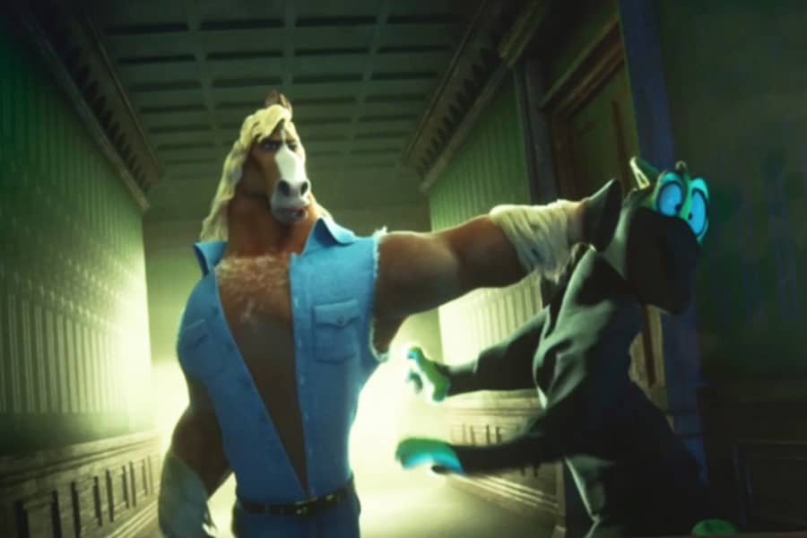 The Neighsayer punching another ninja cat in the face