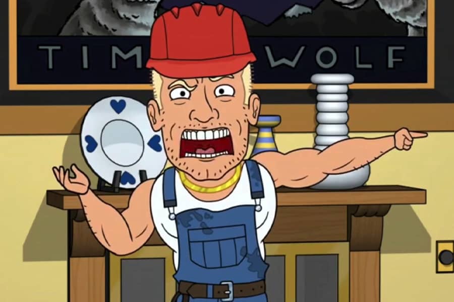 Joel yelling at the camera