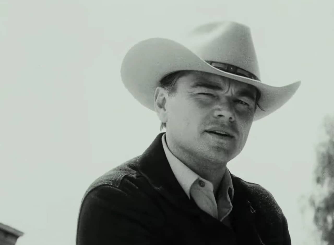 Rick Dalton in a cowboy hat