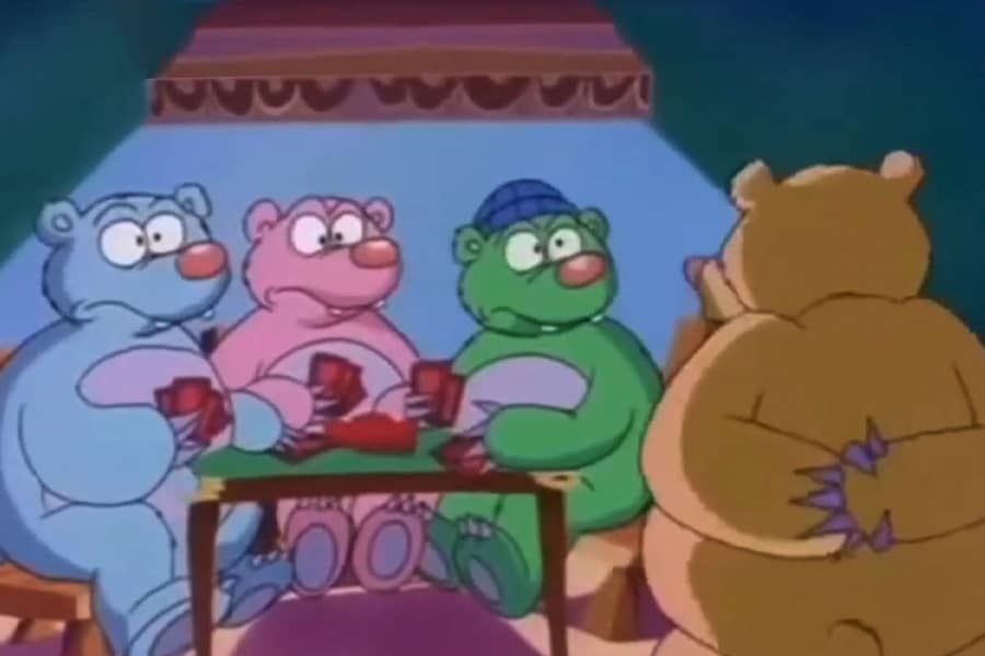 Kozy speaking to the other Bearz who are playing cards