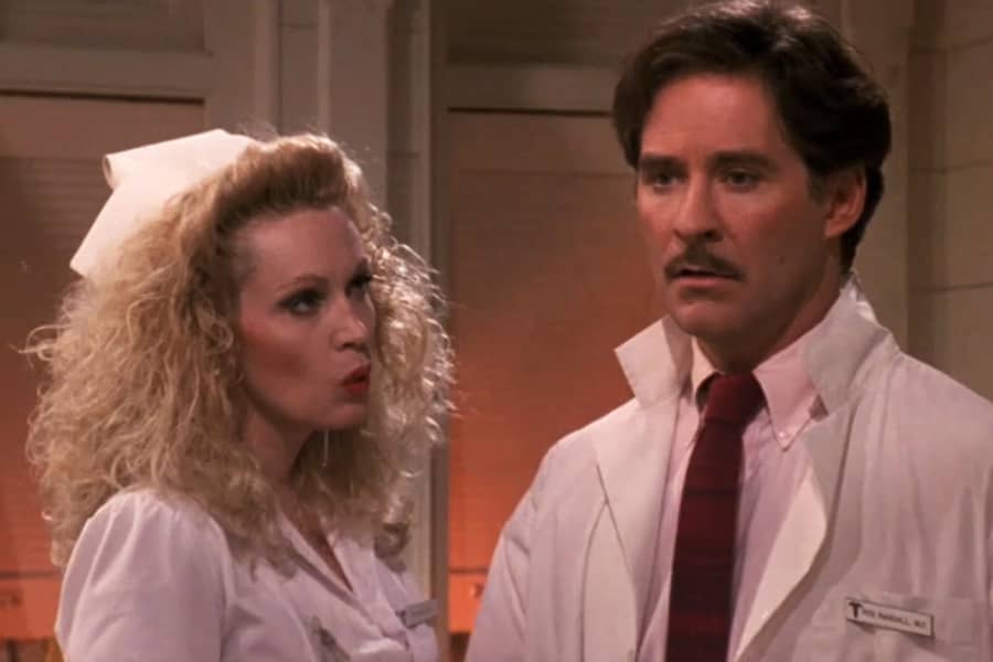 Dr. Randall with Nurse Nan (played by Montana Moorehead)