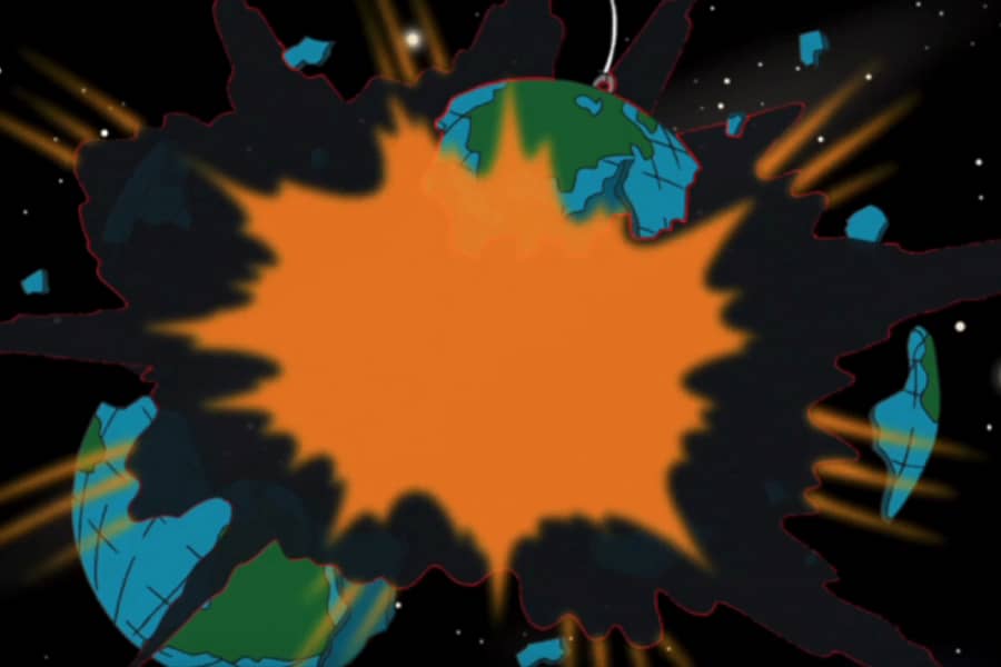 globe exploding
