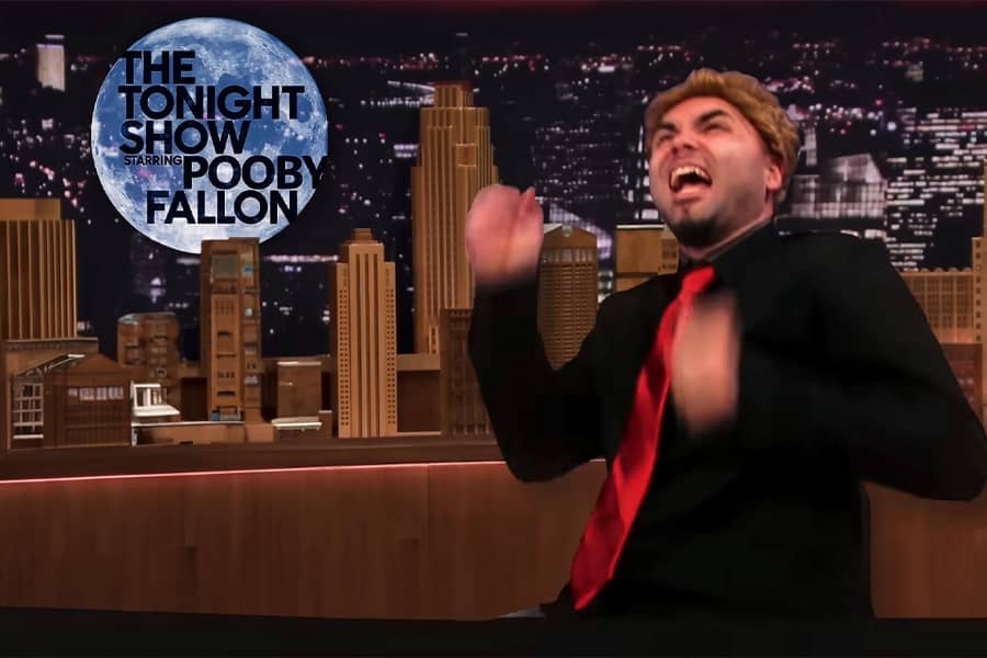 Pooby Fallon laughing obnoxiously