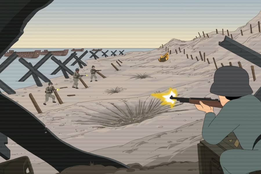 the beach on D-Day