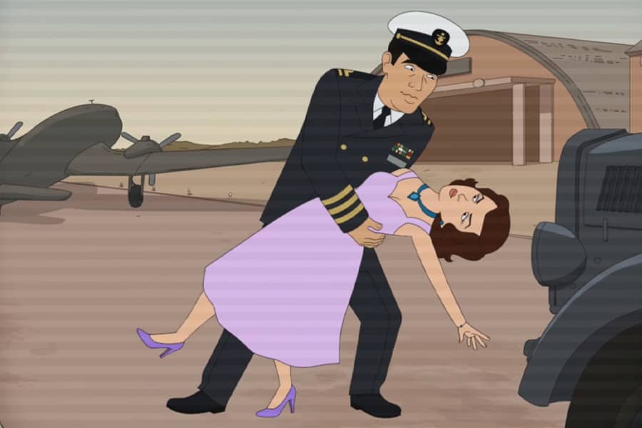 the captain dips his lady