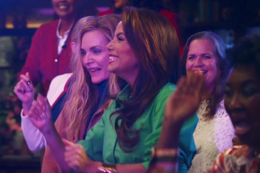 Zazzy dancing with moms on her set