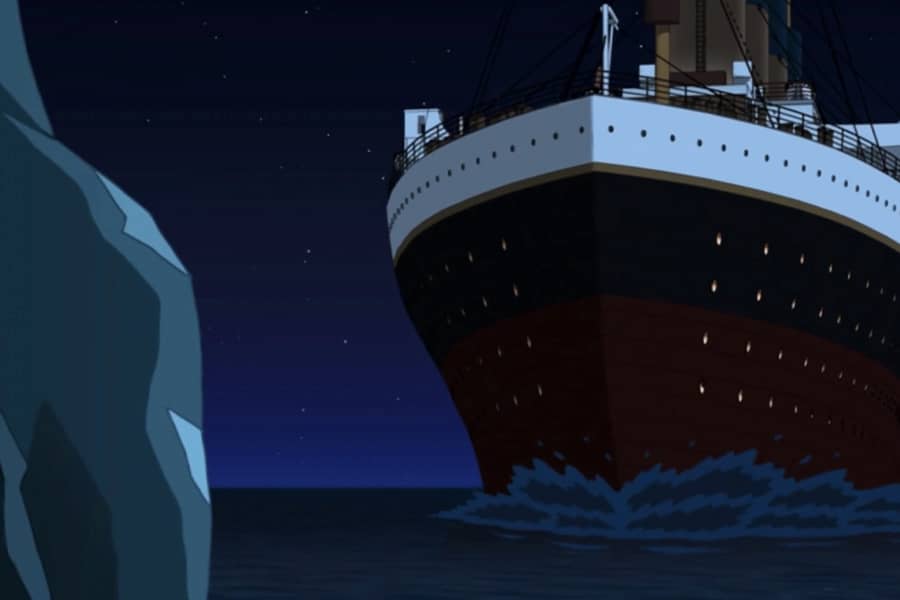 the ship is approaching an iceberg