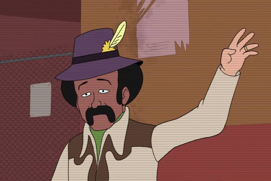 Black man waving