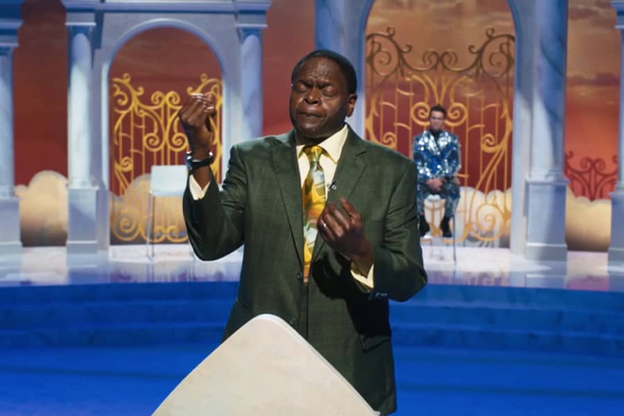 one nominee speaking on stage during the finale