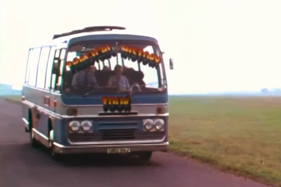 a bus approaches