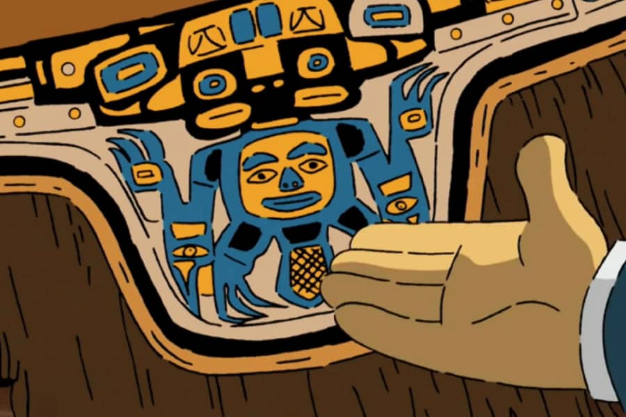 hand showing a Native American art object