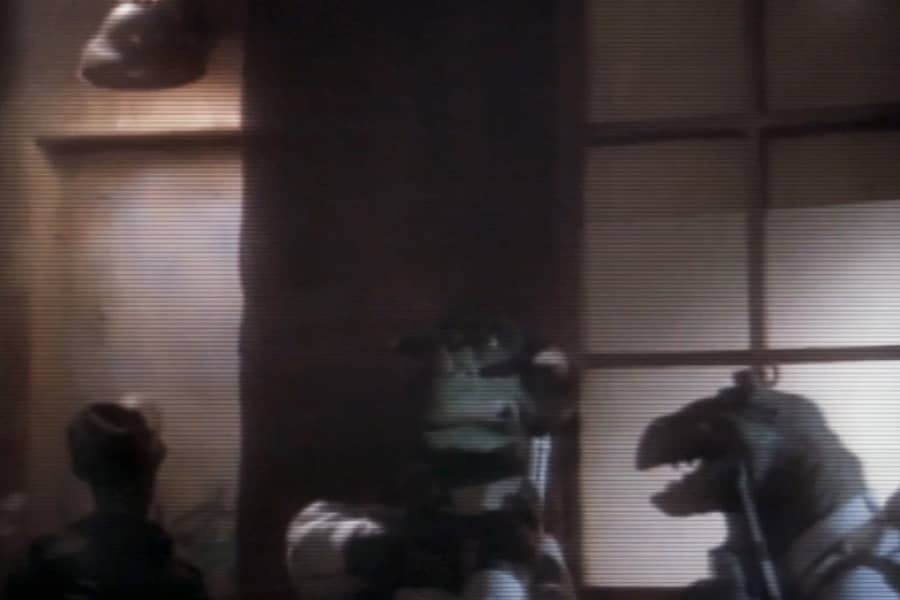 dinosaur cops on the street