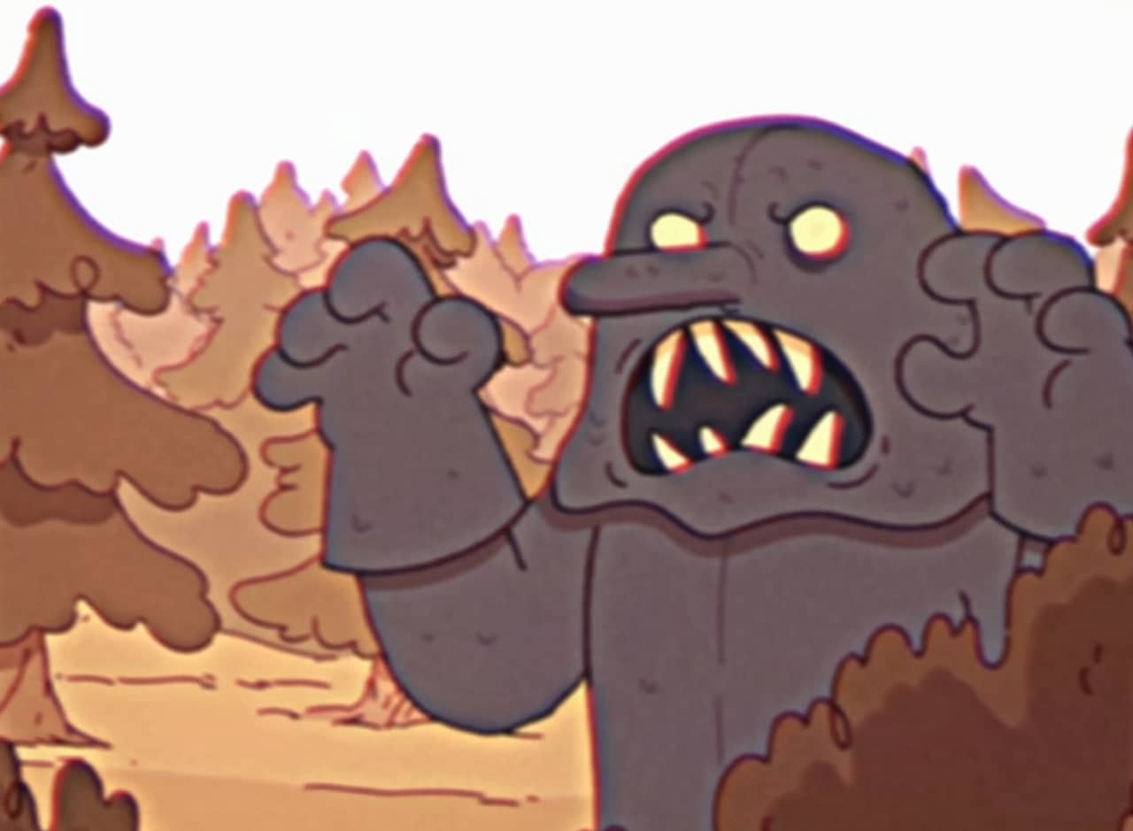 obvious troll costume emerging from the bushes