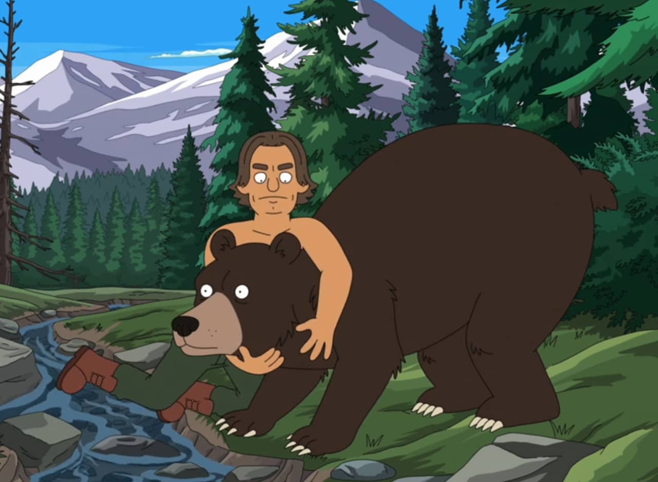Tusk Johnson grabbing a bear by the neck