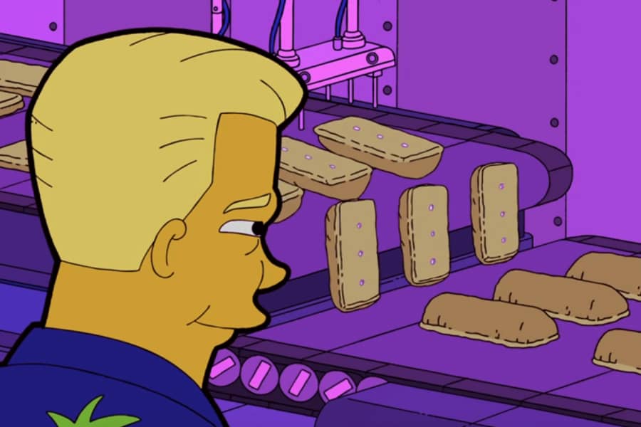 pastries on an assembly line