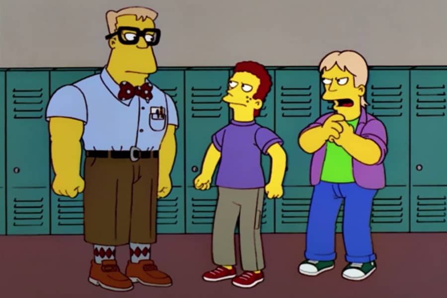 bullies talking to Rainier by the lockers