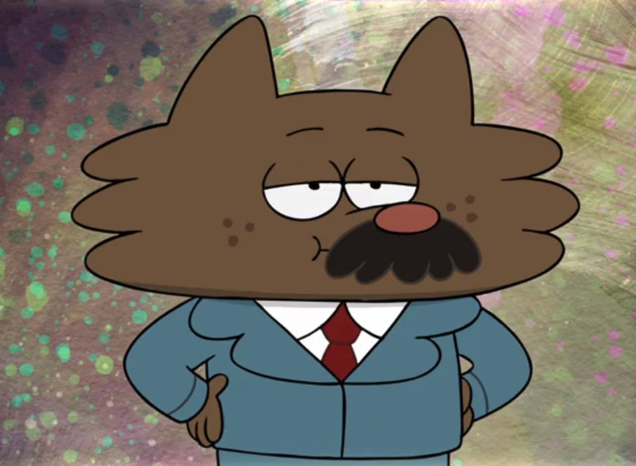 son wolf in a suit and with a mustache