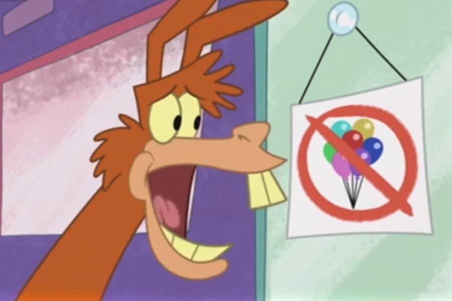 Walter at a store that is sold out of balloons