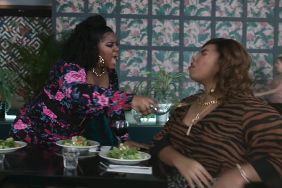 wife #2 throws her drink on wife #4