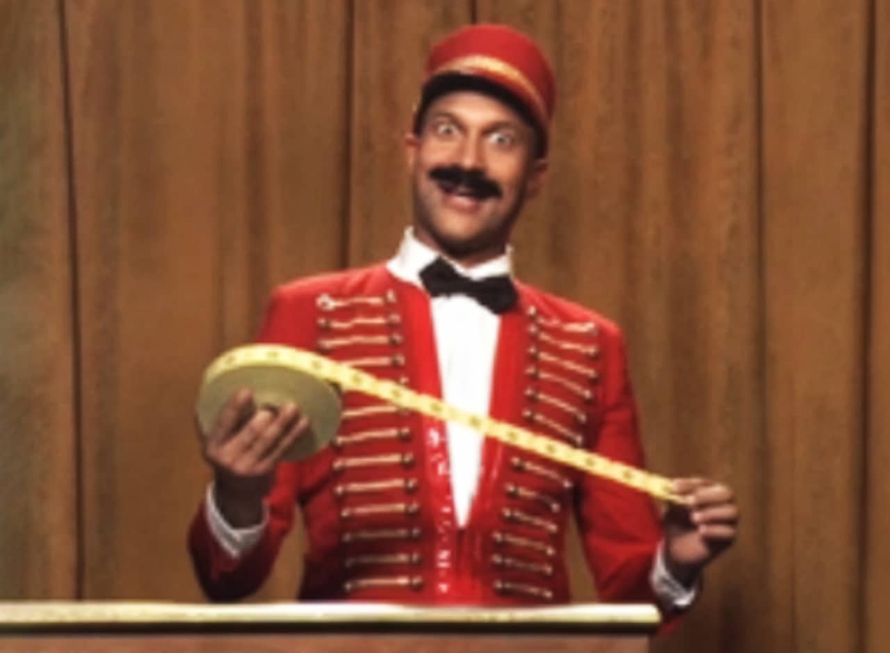 Jack Mercer dressed as a circus ringmaster