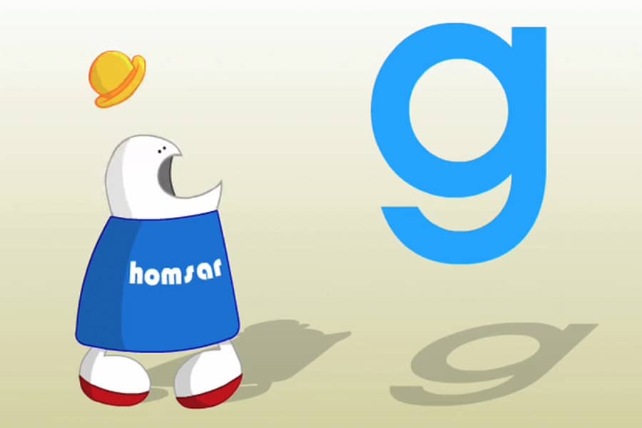 Homsar gasping at the letter G